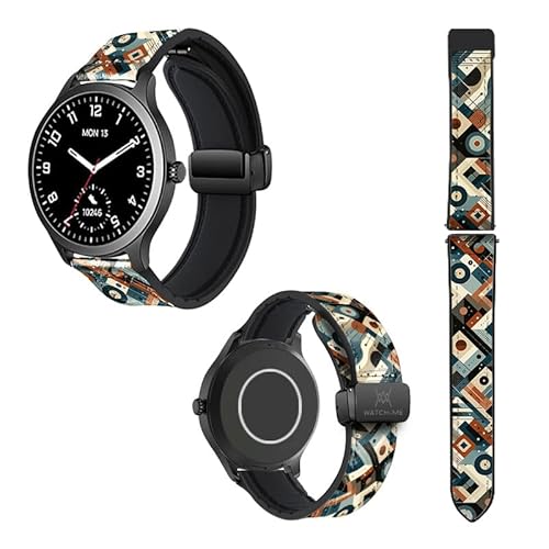 Cokitec Uhrenarmband 22 mm aus Silikon und echtem Leder: Picasso von Cokitec