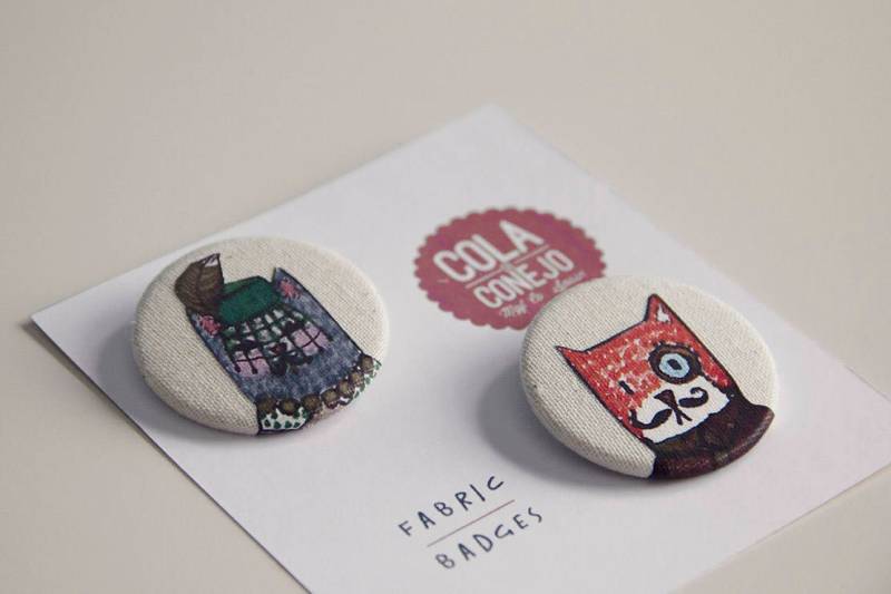 Mr & Mrs Cat Stoff Badges Set Von 2 - Unisex Zubehör Buttons von ColadeconejoSpain