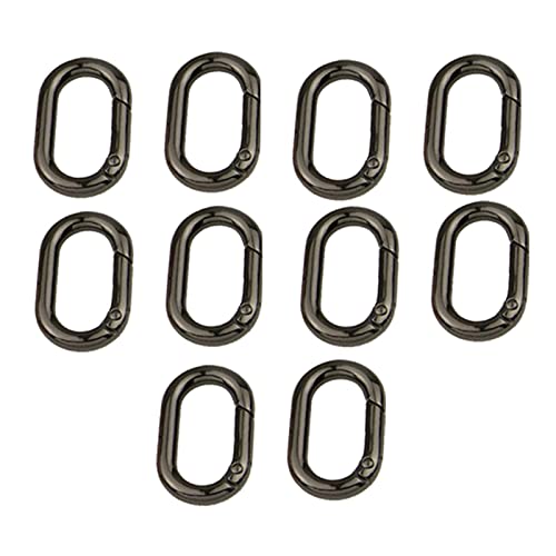 Colcolo 10 Stück Ovale Ringe Karabinerhaken für Taschenriemen und Geldbörsen, Schwarz von Colcolo