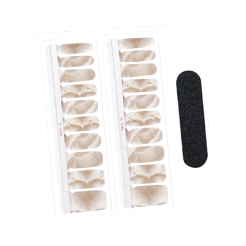 Colcolo 20 Stück Nagellack-Aufkleber zum vollständigen Umwickeln, Gel-Nagel-Aufkleber, leicht zu entfernende ausgehärtete Gel-Nagelstreifen, vollflächige, Braun von Colcolo