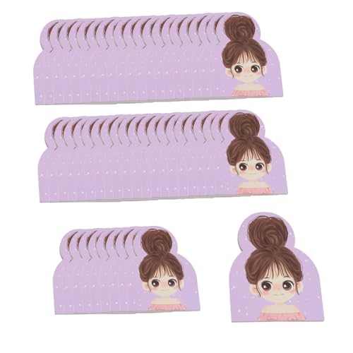 Colcolo 50 Stück Haarclip Displaykarten, Barrettes Verpackungspapier Süßes Mädchen Muster Haarbogenpackkarten für Schmuck Organisieren, Style B von Colcolo