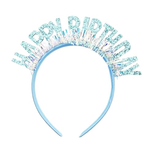 Colcolo Alles Gute zum Geburtstag-Stirnband, alles Gute zum Geburtstag-Haarband mit glitzernder Geburtstagskrone, Geburtstags-Tiara für Party-Geschenk, Blau von Colcolo