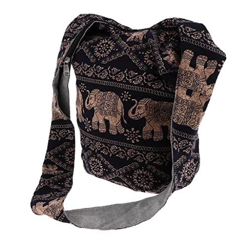 Colcolo Bohemian Hippie Umhängetasche Schultertasche Handgemachte Umhängetasche, Schwarz von Colcolo