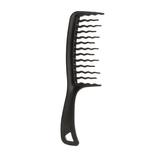 Colcolo Breitzahniger Haarkamm, Haarentwirrungskamm, Frisurwerkzeug mit Griff zum Entwirren von nassem oder trockenem Haar für Damen und Herren, Haarbürste, Schwarz von Colcolo