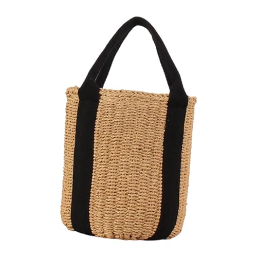 Colcolo Bucket Bag Woven Casual Leichte Tragetasche für Partys Urlaub Urlaub Make-up, Hellbraun von Colcolo