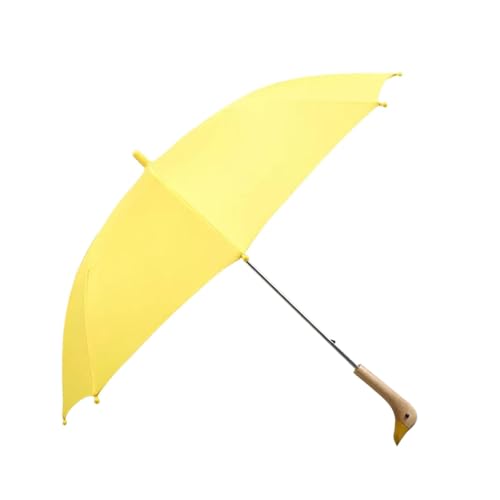 Colcolo Entenregen Regenschirm mit Entengriff Cartoon Dekor Compact Creative Travel Dreenhandbuch für Frauen Reisen Männer Strand Strand, Gerade von Colcolo