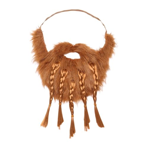 Colcolo Fake Bart Fasching Fake Schnurrbart für Karneval Herren Damen Festliche Maskerade, Fünf Zöpfe von Colcolo