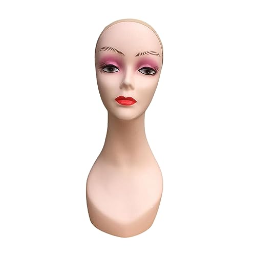 Colcolo Frauen-Mannequin-Kopf, weibliche Puppe mit Make-up, vielseitig einsetzbar, 47,9 cm hoch, Perücken-Display, Modell, Perückenhalter für Brillen, Hüte, Stil a von Colcolo