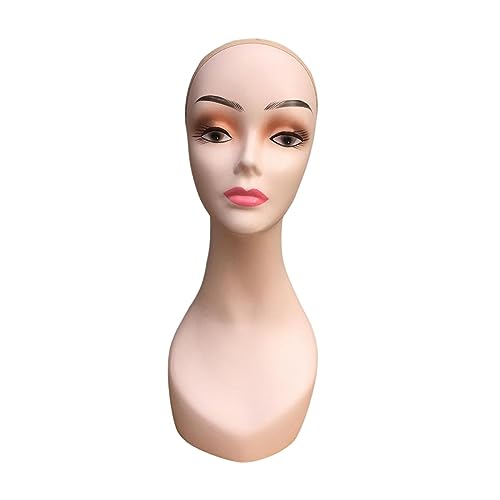 Colcolo Frauen-Mannequin-Kopf, weibliche Puppe mit Make-up, vielseitig einsetzbar, 47,9 cm hoch, Perücken-Display, Modell, Perückenhalter für Brillen, Hüte, Stil b von Colcolo