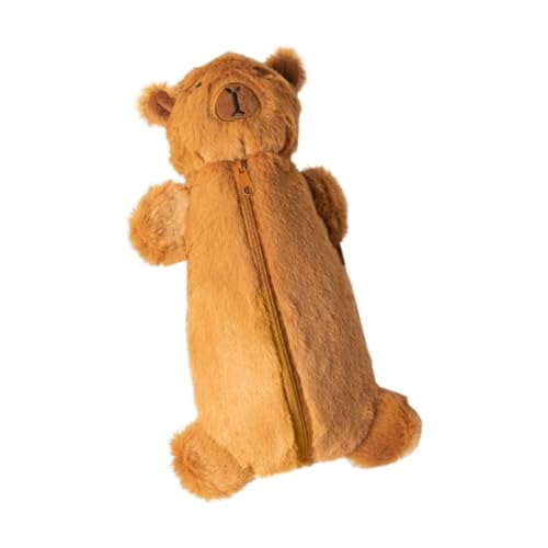 Colcolo Gefülltes Federmäppchen in Capybara-Form, Kosmetiktasche, weicher Reißverschluss, Federmäppchen in Tierform für Jungen und Mädchen, Teenager, Kinder, Ernst von Colcolo