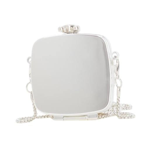 Colcolo Geldbörse Mini Satchel Women Brieftasche für Freizeit im Freien Alltag, Silbernes Quadrat von Colcolo