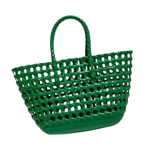 Colcolo Gewebte Tragetasche für Damen, leichte Strandhandtasche zum Einkaufen, Picknick, Urlaub, GrÜn von Colcolo