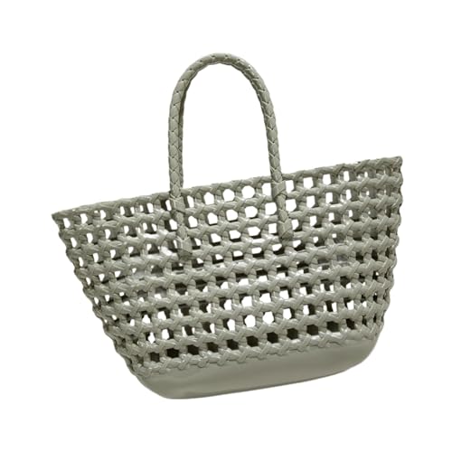 Colcolo Gewebte Tragetasche für Damen, leichte Strandhandtasche zum Einkaufen, Picknick, Urlaub, Hellgrün von Colcolo