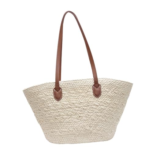 Colcolo Gewebte Umhängetasche Geldbörse Trendy Strandtasche zum Sommergeburtstag im Freien Einkaufen im Freien, Weiß von Colcolo