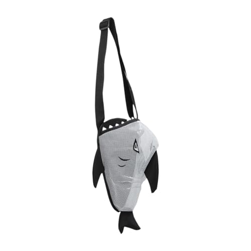 Colcolo Haifischförmige Muschel-Strandtasche für Kinder mit verstellbaren Trägern zum Bootfahren, 25 x 18 x 15 cm, multifunktionale Sammeltasche, Schwarz von Colcolo