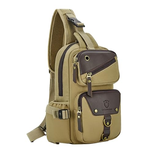 Colcolo Herren Brusttasche Mode Große Kapazität Umhängetasche für Outdoor Sport Wandern, Khaki Colcolo Herren Brusttasche Mode Große Kapazität Umhängetasche für Outdoor Sport Wandern, Khaki von Colcolo
