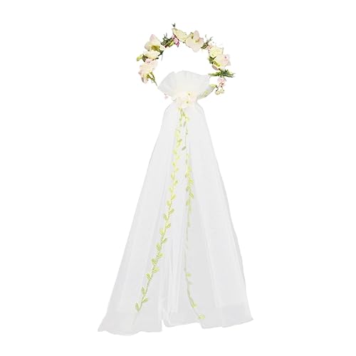 Colcolo Hochzeit Braut Blumengirlande Schleier Haarband Kopfschmuck Boho Blumen Stirnband Blumenkrone für Urlaub Brautparty Frauen Mädchen Festival, ROSA von Colcolo