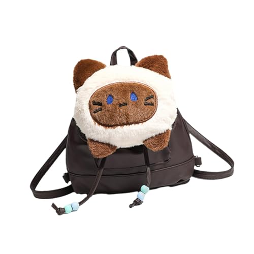 Colcolo Katze Geformte Plüsch Rucksack für Frauen Weicher Tagespack für Reiseurlaub Im Freien von Colcolo