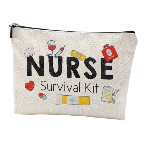 Colcolo Krankenschwester-Make-up-Tasche, Geschenk, Kosmetik-Reisetasche, Geldbörse, tragbare Kosmetiktasche mit Reißverschluss, Damen-Make-up-Tasche für, Stil D von Colcolo