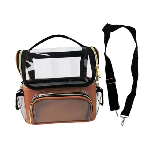 Colcolo Make-up-Koffer, transparenter Make-up-Pinselhalter, tragbar, wasserdicht, Make-up-Organizer mit großer Kapazität, Make-up-Pinseltasche für Mädchen und, Kaffee von Colcolo
