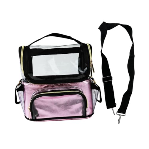 Colcolo Make-up-Koffer, transparenter Make-up-Pinselhalter, tragbar, wasserdicht, Make-up-Organizer mit großer Kapazität, Make-up-Pinseltasche für Mädchen und, Rosa von Colcolo