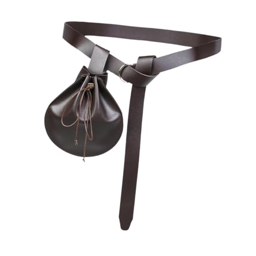 Colcolo Mittelalterliche Gürtelbeutel Männer tragbare Gürtelbeutel Tüftasche Set für Cosplay -Foto -Requisiten, Braun von Colcolo