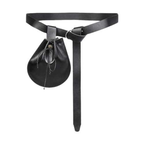 Colcolo Mittelalterliche Gürtelbeutel Männer tragbare Gürtelbeutel Tüftasche Set für Cosplay -Foto -Requisiten, Schwarz von Colcolo