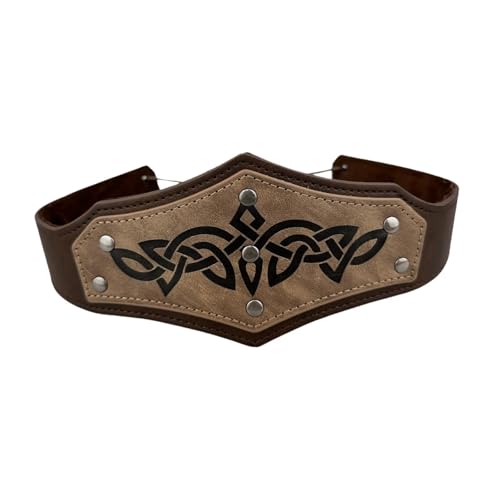 Colcolo Mittelalterliche Kopfbedeckung Frauen Männer für Feiertage Prom Party Bühnenbühne Auftritte Rave, Braun von Colcolo