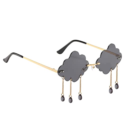 Colcolo Mode UV400 Randlose Wolke Form Candy Farbe Sonnenbrille PC Integrierte Brillen - Grau von Colcolo