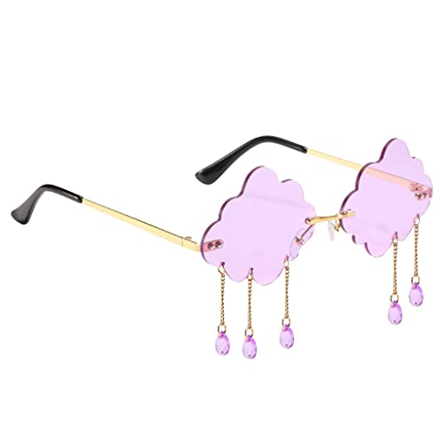 Colcolo Mode UV400 Randlose Wolke Form Candy Farbe Sonnenbrille PC Integrierte Brillen - Lila von Colcolo