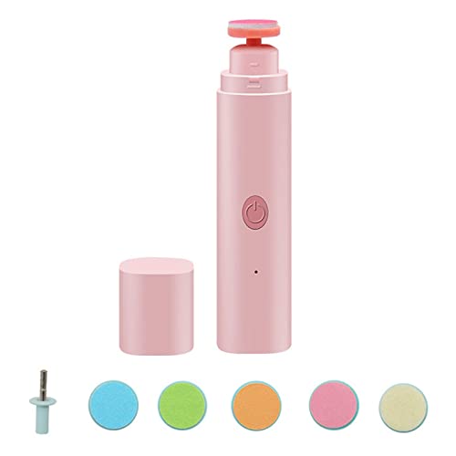 Colcolo Nagelfeile Bohrer für Baby, Trimmen 6 Schleifköpfe LED-Licht Politur Grooming Nagelschneider für Zehen Finger Säugling Neugeborene Kinder, ROSA von Colcolo