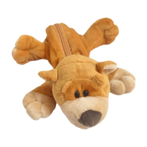 Colcolo Plüsch-Federmäppchen, Federmäppchen, kreativer Stiftehalter, dekorativer Reißverschluss für den Schreibtisch, Tier-Schreibwarenetui für Mädchen und, Bär von Colcolo