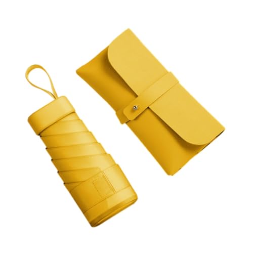 Colcolo Reiseum Dach des Mini -Regenschirms für Geldbörse Sonnenschutz Sonne Regenschirm wetterfeste Regendicht für Strandklettern im Freien im Freien, Gelb von Colcolo