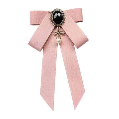 Colcolo Schleifenbrosche für Damen Elegante Fliege Und Bandkrawatte Als Halsschmuck mit Anstecknadel Aus Polyester mit Strasssteinen für Hochzeiten Und Partys, ROSA Colcolo Schleifenbrosche für Damen Elegante Fliege Und Bandkrawatte Als Halsschmuck mit Anstecknadel Aus Polyester mit Strasssteinen für Hochzeiten Und Partys, ROSA von Colcolo