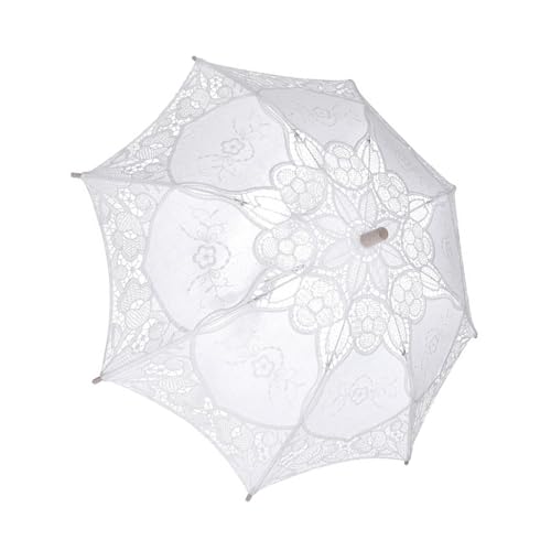 Colcolo Spitze Regenschirm Parasol stilvolle Mode Sonnenschutz Brautschirm für Tea Party Brautjungfer Lady Kostüm Danzen 2874inch von Colcolo
