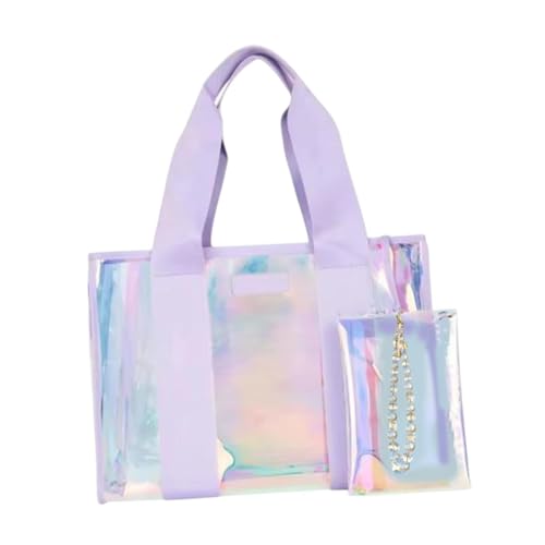 Colcolo Strandtasche Frauen Handtasche groß für Frau Frauen Dicke PVC Single -Umhängetasche für Urlaub Pool Reise Picknickarbeit, Violett von Colcolo