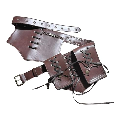 Colcolo Taillenbeutel Retro Fanny Pack mittelalterlicher tragbarer Verstellbarer Gurt Geldbeutel Sportgürtel Beutel Vintage -Gürtelbeutel für Rollenspiele von Colcolo