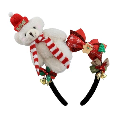 Colcolo Weihnachtsbär -Kopfband -Kopfschmuck Weihnachtshaarband für Rollenspiele Geburtstagskarneval, Weiß Schwarz von Colcolo