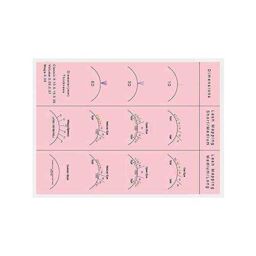 Colcolo Wimpern Übung Buch, Lash Mapping Chart Anfänger Training, Wimpern Verlängerung Papier Wimpern Training Übung Frauen, ROSA von Colcolo