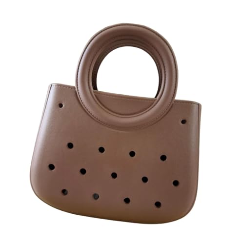 Colcolo Womens Beach Bag wasserdichte kleine Einkaufstaschen Mode Open Mehrzwecklöcher Beutel, Braun von Colcolo