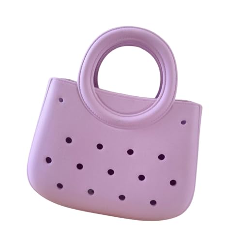 Colcolo Womens Beach Bag wasserdichte kleine Einkaufstaschen Mode Open Mehrzwecklöcher Beutel, Lila von Colcolo