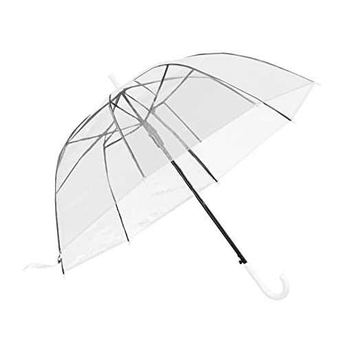 ColdShine Durchsichtiger Regenschirm Ø87 cm Glockenschirm Automatisch Mit C-Griff Elegant Transparent Stockschirm von ColdShine