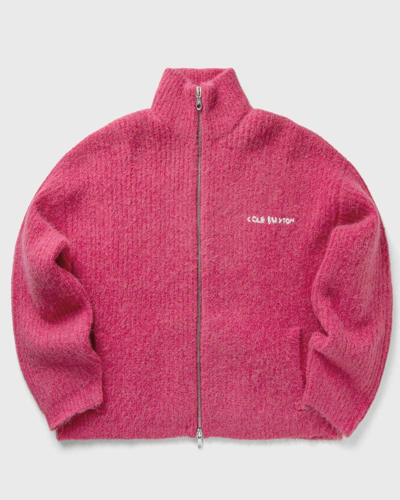 Cole Buxton EMBROIDERED RIB KNIT ZIP THROUGH men Pullovers|Zippers & Cardigans pink in Größe:XL von Cole Buxton