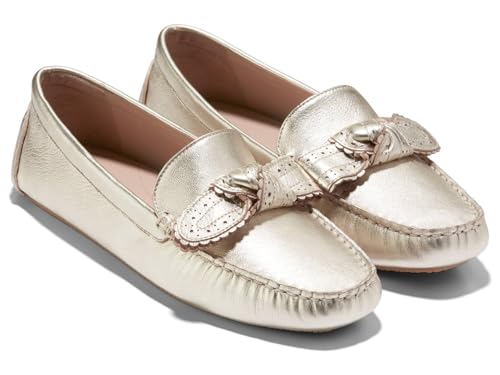 Cole Haan Damen Bellport Bow Driver Leder Soft Gold Schuhe 38.5 EU von Cole Haan