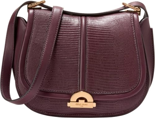 Cole Haan Damen Handbag-Celenea Leather Saddle Umhängetaschen, Ch Black Garnet Li von Cole Haan