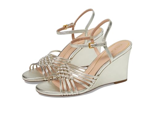 Cole Haan Damen Jitney Knot Wedge Leder Soft Gold Sandalen 38.5 EU von Cole Haan