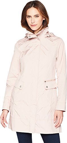 Cole Haan Damen Packable Hooded Rain Jacket with Bow (Standard and Plus Size) Jacke, Canyon Rose, XL von Cole Haan