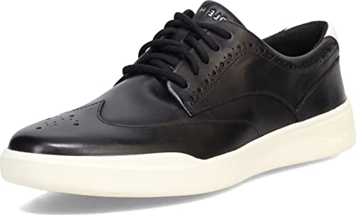 Cole Haan Herren Grand Crosscourt Wingtip Sneaker, Schwarz/Blanc de Blanc, 43 EU von Cole Haan