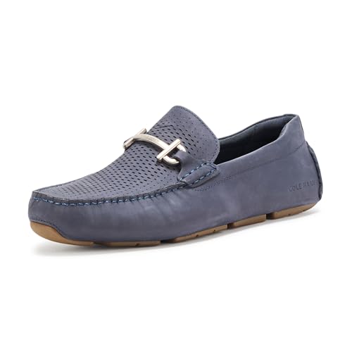 Cole Haan Herren Grand Laser Bit Driver Driving Style Loafer, Mdnght Mn Nbk/Gum, 8 Wide von Cole Haan