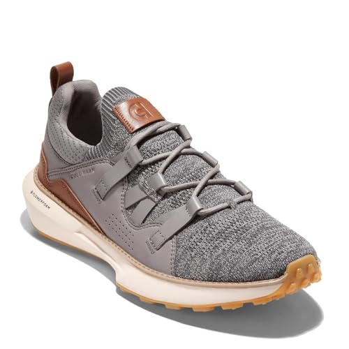 Cole Haan Herren Grand Motion Stitchlite II Leather Textile Titanium Grey Pinstripe British Tan Ivory Trainer 42.5 EU von Cole Haan